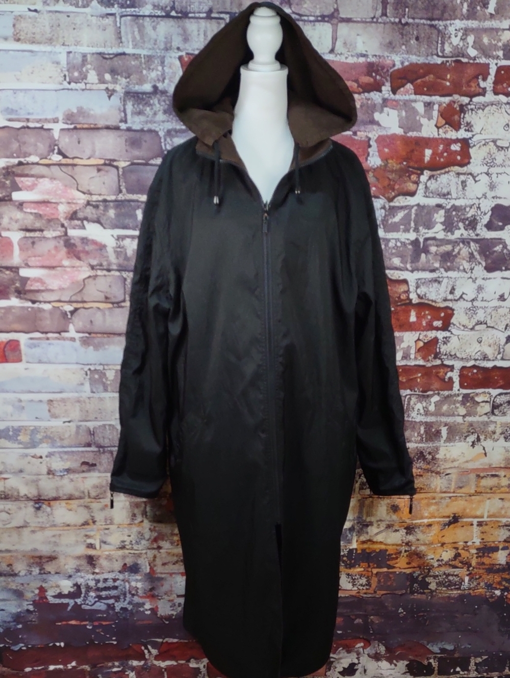 Mycra Pac Designer Wear Reversible Raincoat w/Zip Off Hood